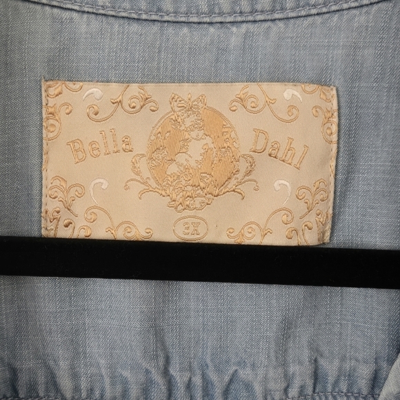 Bella Dahl Chambray Shirt Reverse Pocket Plus Size 3X - Picture 5 of 8